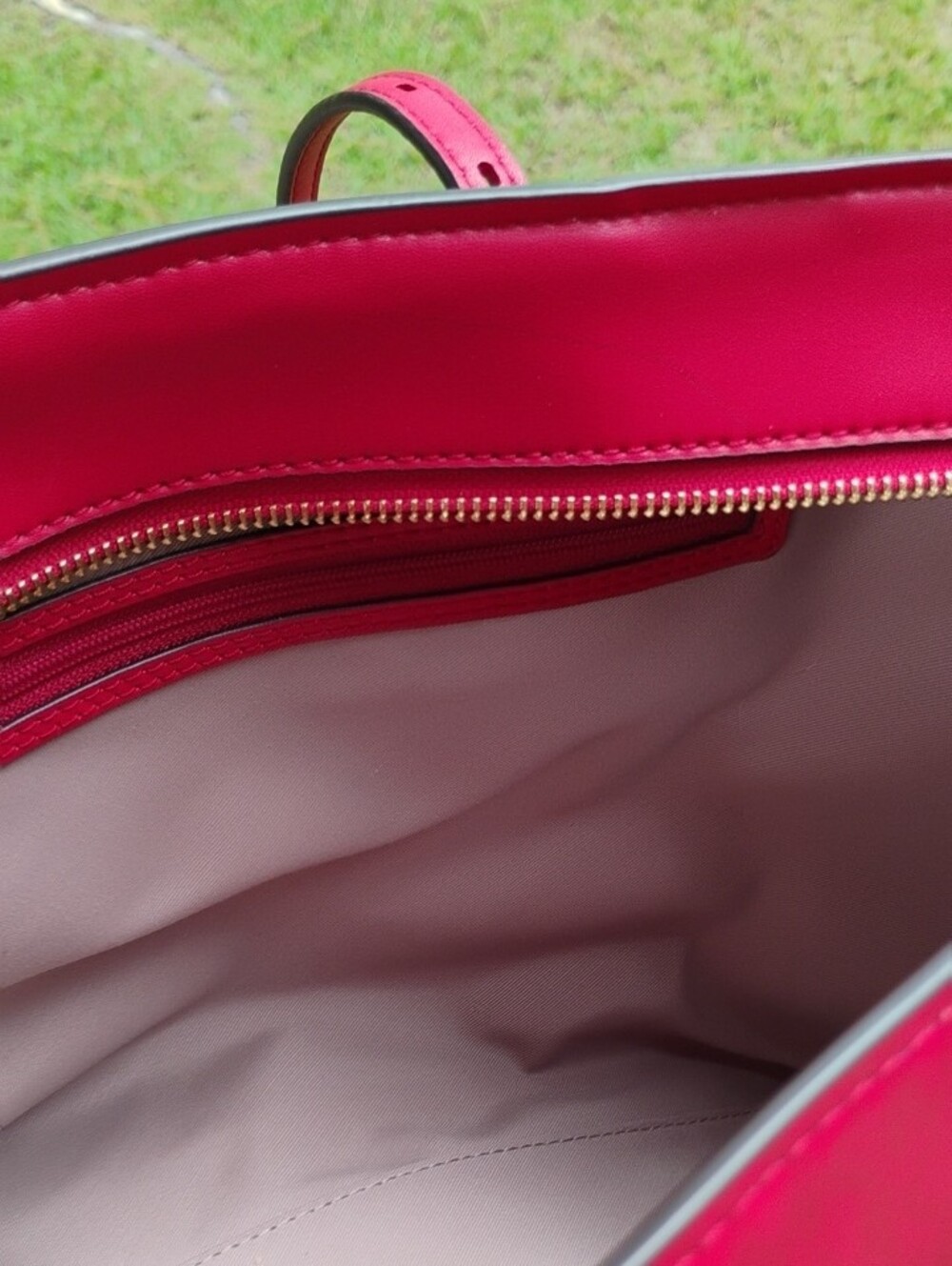 Michael Kors Hot Metallic Pinkish Red ClothTote - Picture 10 of 12
